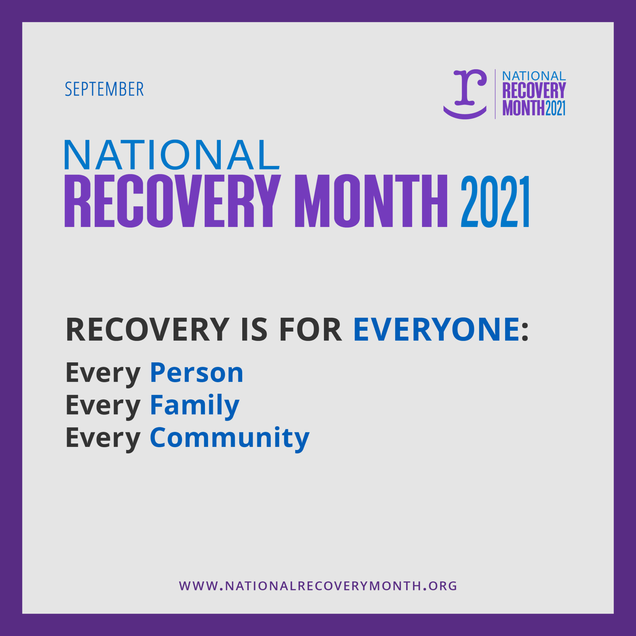 National Recovery Month - 2021 Full